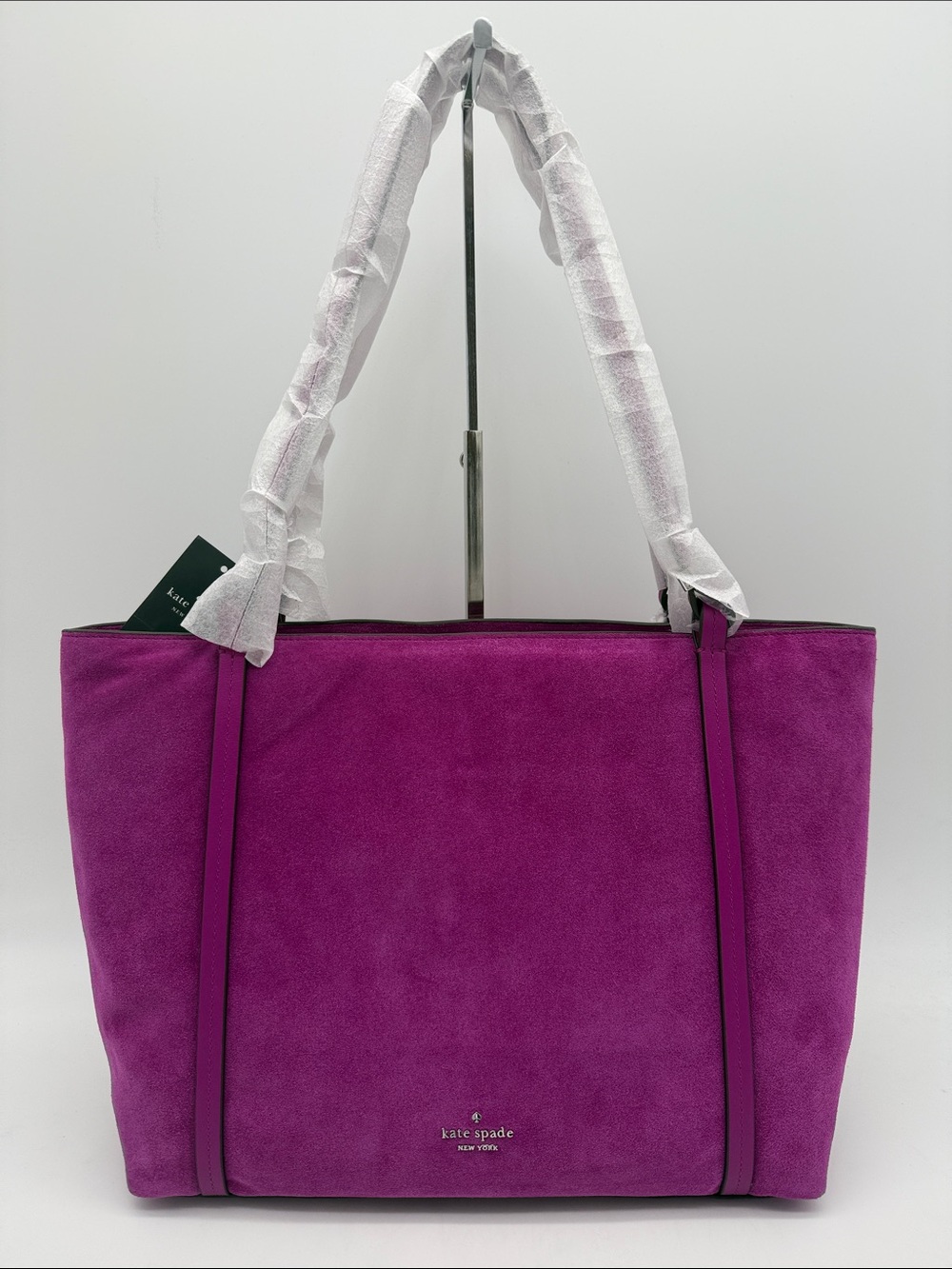 Kate Spade Marlowe Suede Zip Tote Bag Beet Pink